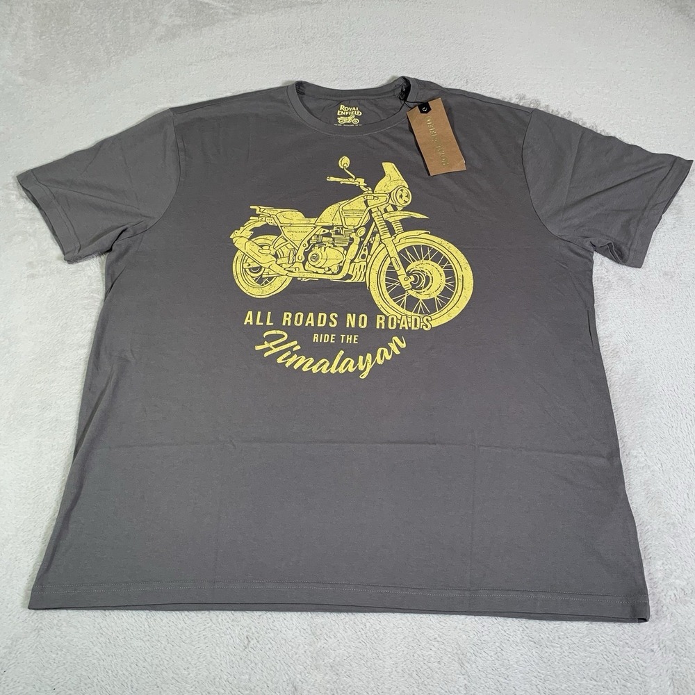 Royal Enfield Shirt Mens 2XL Gray Himalayan Adventure Motorcycle Graphic Tee NEW